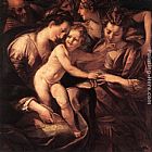 Giulio Cesare Procaccini Canvas Paintings - The Mystic Marriage of St Catherine